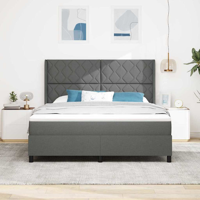 Pat cu arc LED cu headboard Gri închis 180 x 200 cm țesătură WALTI
