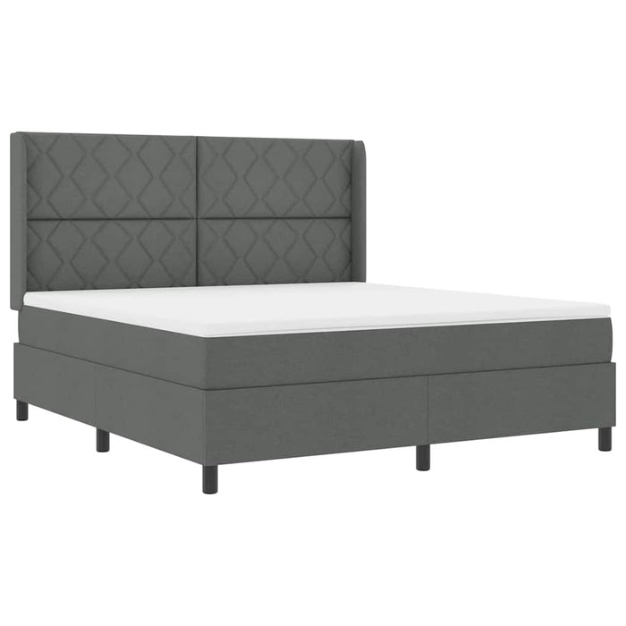 Pat cu arc LED cu headboard Gri închis 180 x 200 cm țesătură WALTI