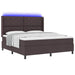 Pat cu arc LED cu headboard Maro închis 180 x 200 cm țesătură - WALTI WALTI