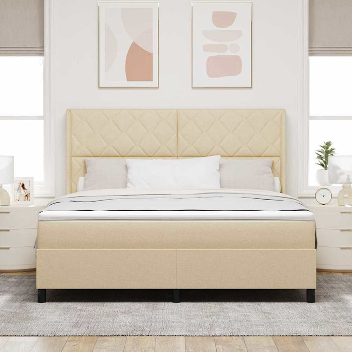 Pat cu arc LED cu headboard Crem 180 x 200 cm țesătură WALTI