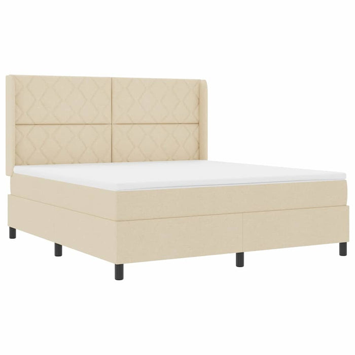 Pat cu arc LED cu headboard Crem 180 x 200 cm țesătură WALTI