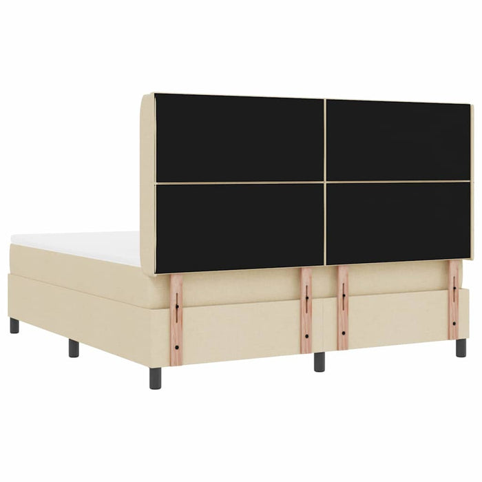 Pat cu arc LED cu headboard Crem 180 x 200 cm țesătură WALTI