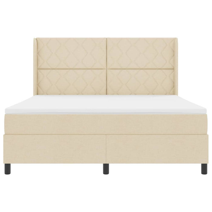 Pat cu arc LED cu headboard Crem 180 x 200 cm țesătură WALTI