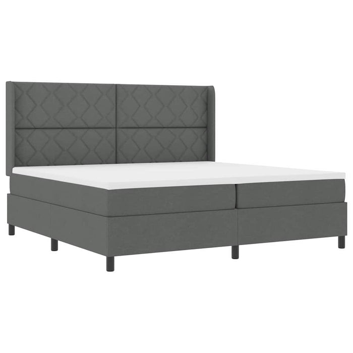 Pat cu arc LED cu headboard Gri închis 200 x 200 cm țesătură WALTI