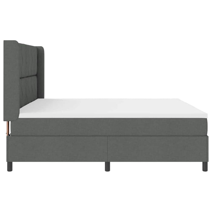 Pat cu arc LED cu headboard Gri închis 200 x 200 cm țesătură WALTI