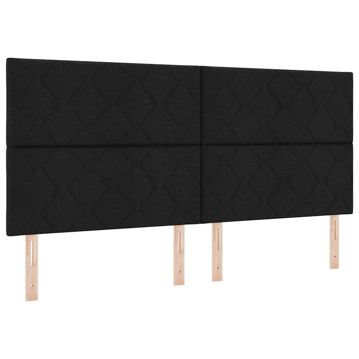 Pat cu arc LED cu saltea Negru 200 x 200 cm țesătură - WALTI WALTI