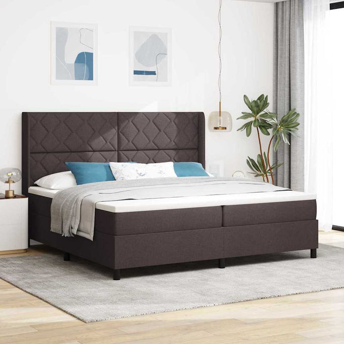 Pat cu arc LED cu saltea Maro închis 200 x 200 cm țesătură - WALTI WALTI