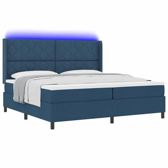 Pat cu arc LED cu saltea albastru 200 x 200 cm țesătură - WALTI WALTI