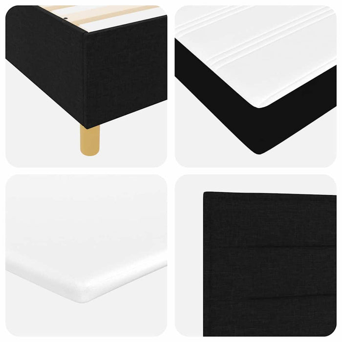 Pat cu arcuri cu saltea cu headboard Negru 80 x 200 cm țesătură - WALTI WALTI