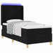 Pat cu arcuri cu saltea cu headboard Negru 90 x 200 cm țesătură - WALTI WALTI