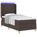 Pat cu arcuri cu saltea cu headboard Maro 100 x 200 cm țesătură - WALTI WALTI