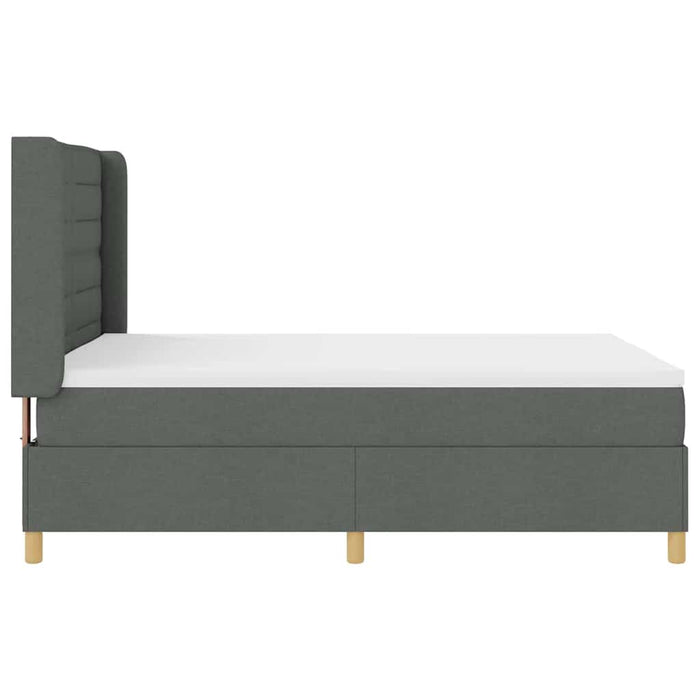 Pat cu arcuri cu saltea cu headboard Gri 140 x 190 cm țesătură - WALTI WALTI