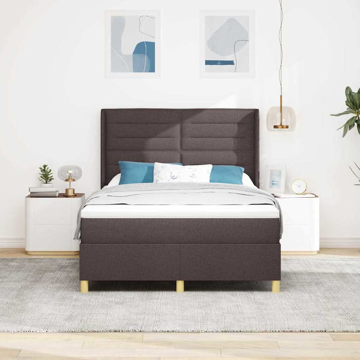 Pat cu arcuri cu benzi LED Maro 140 x 200 cm țesătură WALTI