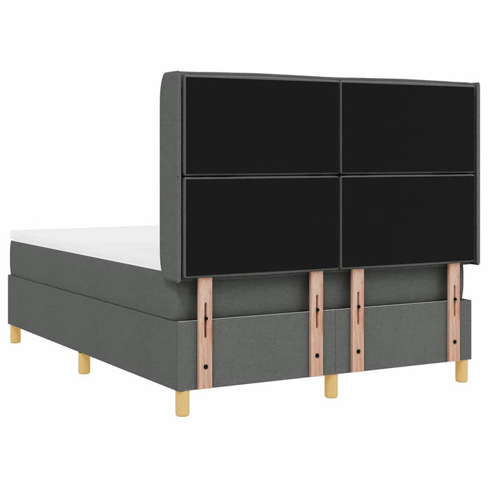 Pat cu arcuri cu saltea cu headboard Gri 140 x 200 cm țesătură - WALTI WALTI
