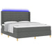 Pat cu arcuri cu saltea cu headboard Gri 140 x 200 cm țesătură - WALTI WALTI