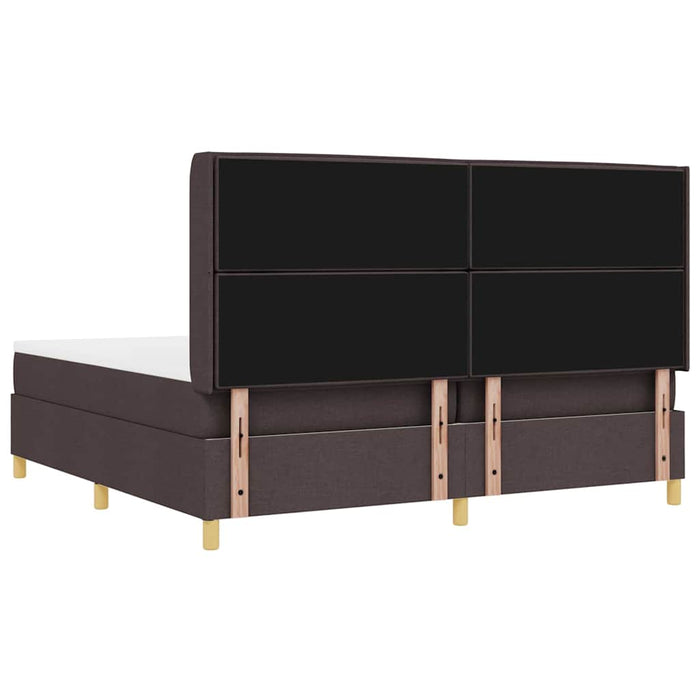 Pat cu arcuri cu saltea cu headboard Maro 140 x 200 cm țesătură - WALTI WALTI