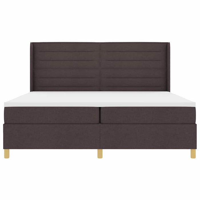 Pat cu arcuri cu saltea cu headboard Maro 140 x 200 cm țesătură - WALTI WALTI