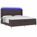 Pat cu arcuri cu saltea cu headboard Maro 140 x 200 cm țesătură - WALTI WALTI