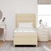 Pat cu arcuri cu saltea cu headboard Crem 140 x 200 cm țesătură - WALTI WALTI