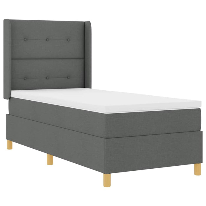 Pat cu arcuri cu benzi LED Gri 90 x 190 cm țesătură WALTI