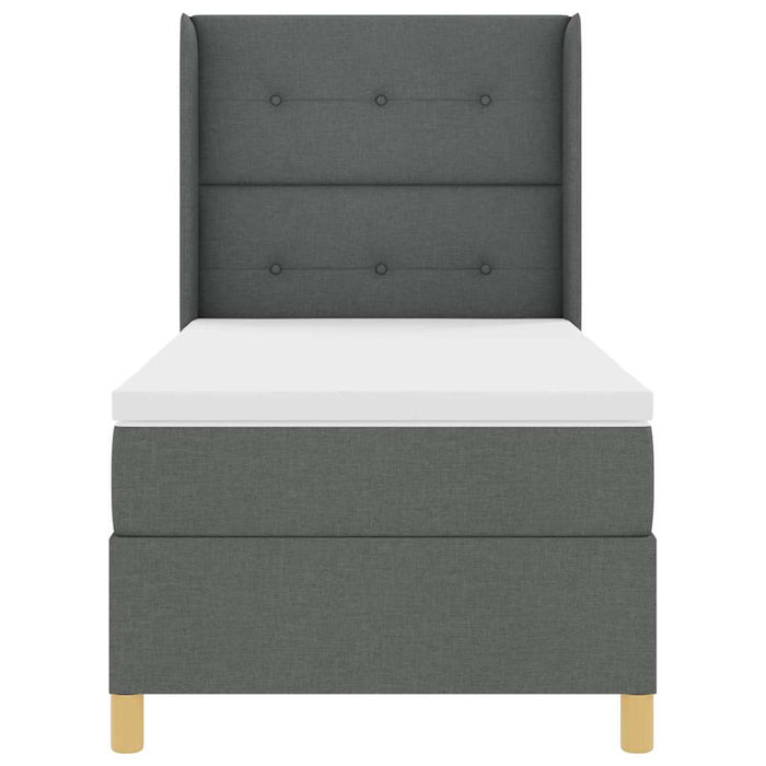 Pat cu arcuri cu benzi LED Gri 90 x 190 cm țesătură WALTI
