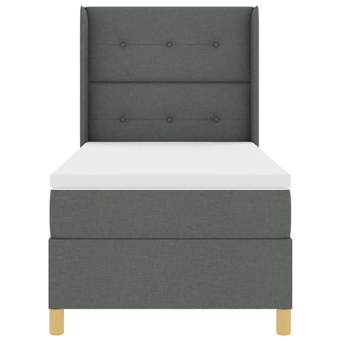 Pat cu arcuri cu benzi LED Gri 90 x 200 cm țesătură WALTI