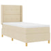 Pat cu arcuri cu saltea cu headboard Crem 140 x 200 cm țesătură - WALTI WALTI