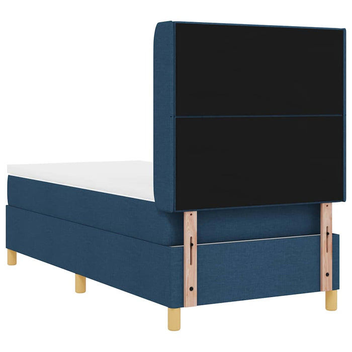 Pat cu arcuri cu benzi LED albastru 90 x 200 cm țesătură WALTI