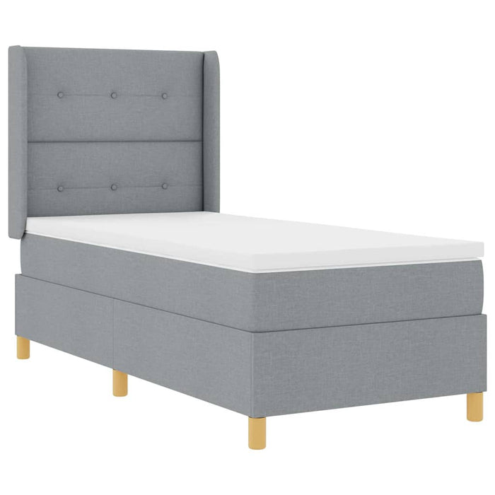 Pat cu arcuri cu benzi LED Gri deschis 100 x 200 cm țesătură - WALTI WALTI