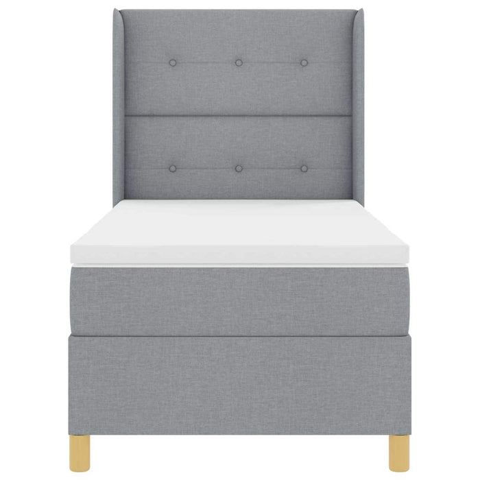 Pat cu arcuri cu benzi LED Gri deschis 100 x 200 cm țesătură - WALTI WALTI