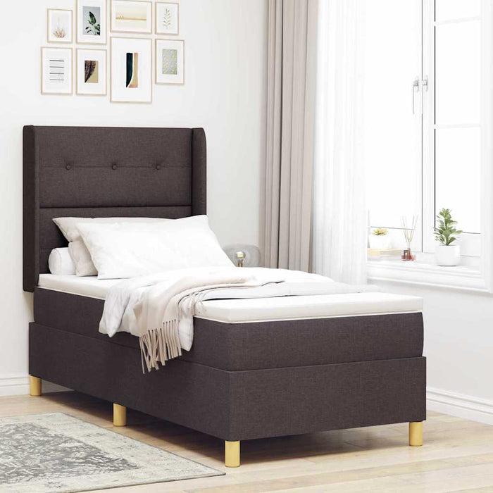 Pat cu arcuri cu benzi LED Maro 100 x 200 cm țesătură - WALTI WALTI