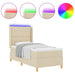 Pat cu arcuri cu saltea cu headboard Crem 140 x 200 cm țesătură - WALTI WALTI