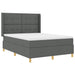 Pat cu arcuri cu saltea cu headboard Gri 140 x 190 cm țesătură - WALTI WALTI