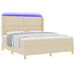Pat cu arcuri cu saltea cu headboard Crem 140 x 200 cm țesătură - WALTI WALTI