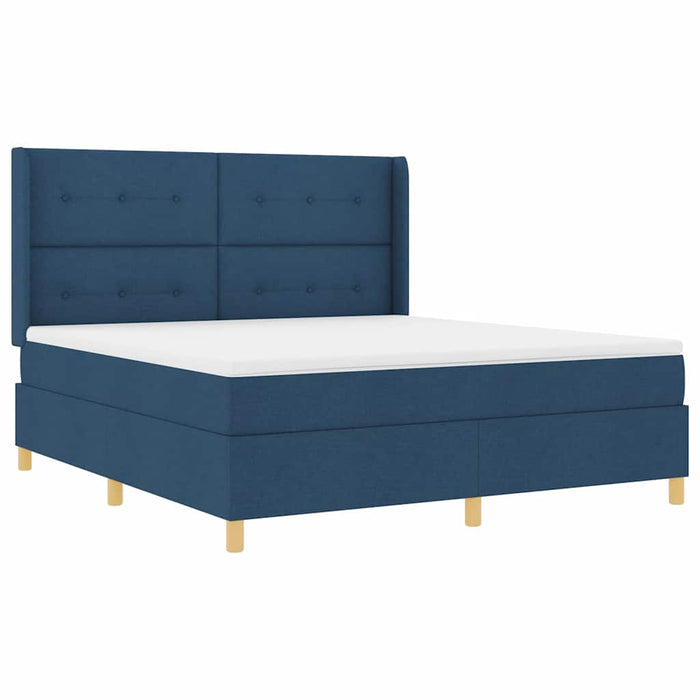 Pat cu arcuri cu benzi LED albastru 180 x 200 cm țesătură WALTI