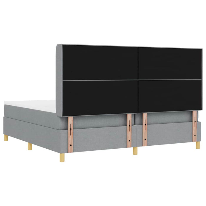 Pat cu arcuri cu benzi LED Gri deschis 200 x 200 cm țesătură WALTI