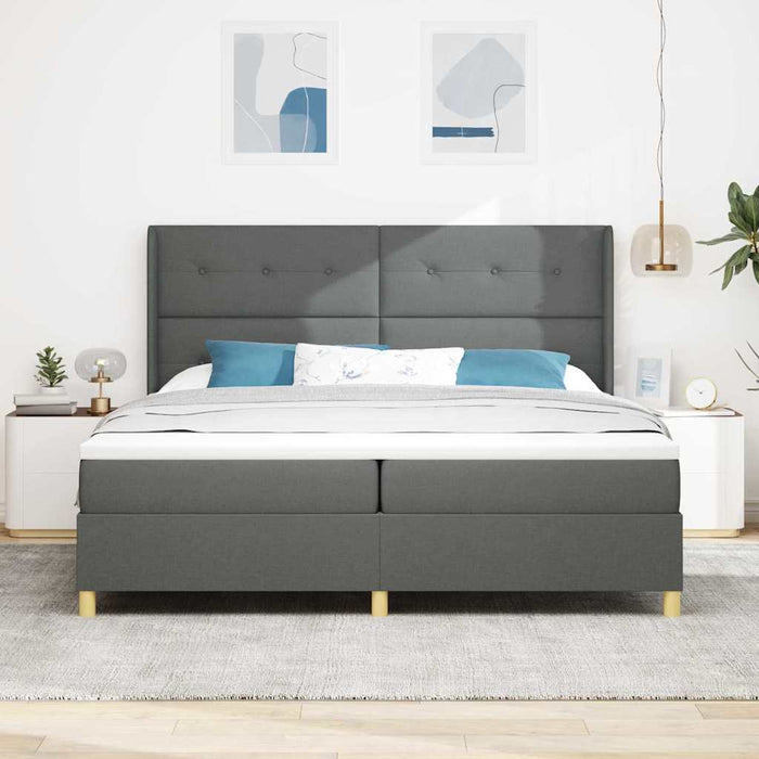 Pat cu arcuri cu benzi LED Gri 200 x 200 cm țesătură - WALTI WALTI