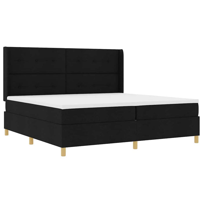 Pat cu arcuri cu benzi LED Negru 200 x 200 cm țesătură WALTI