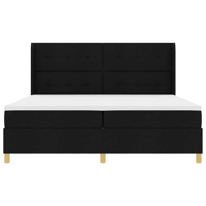 Pat cu arcuri cu benzi LED Negru 200 x 200 cm țesătură WALTI