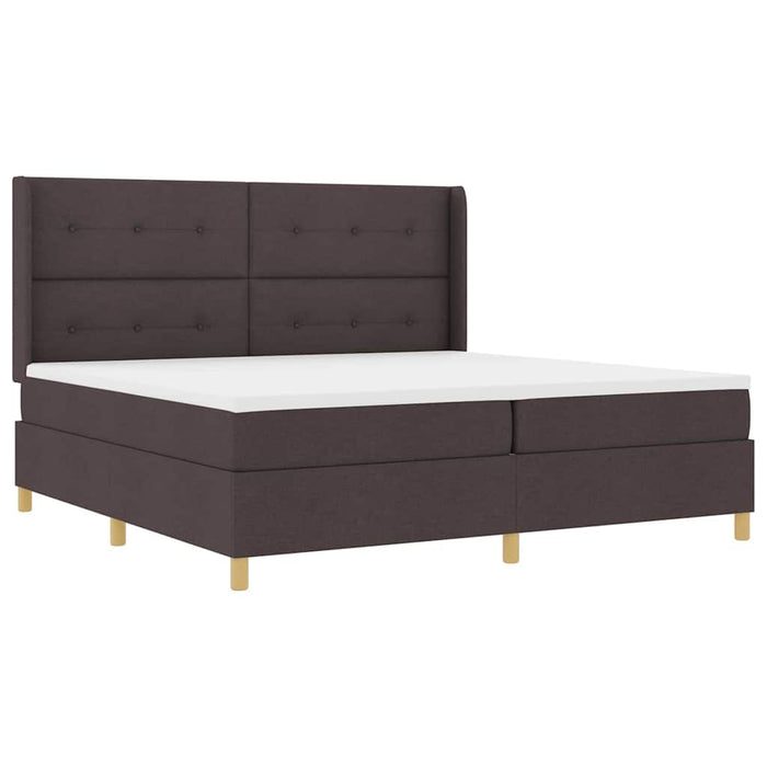 Pat cu arcuri cu benzi LED Maro 200 x 200 cm țesătură WALTI