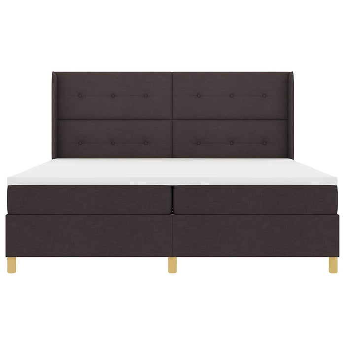 Pat cu arcuri cu benzi LED Maro 200 x 200 cm țesătură WALTI