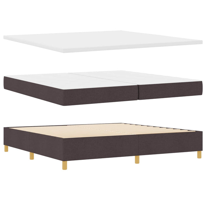 Pat cu arcuri cu benzi LED Maro 200 x 200 cm țesătură WALTI