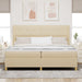 Pat cu arcuri cu saltea cu headboard Crem 140 x 200 cm țesătură - WALTI WALTI