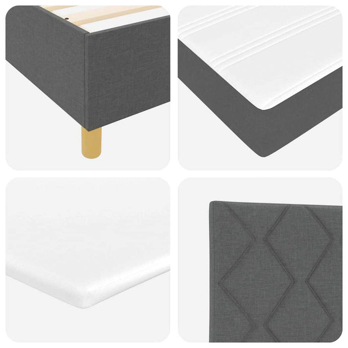 Pat cu arcuri cu benzi LED Gri 80 x 200 cm țesătură WALTI