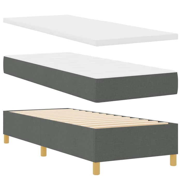 Pat cu arcuri cu benzi LED Gri 80 x 200 cm țesătură WALTI