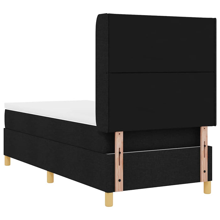 Pat cu arcuri cu benzi LED Negru 90 x 190 cm țesătură - WALTI WALTI