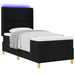 Pat cu arcuri cu benzi LED Negru 90 x 190 cm țesătură - WALTI WALTI