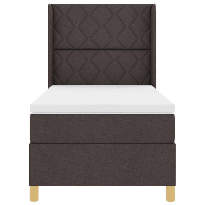 Pat cu arcuri cu benzi LED Maro 90 x 190 cm țesătură - WALTI WALTI