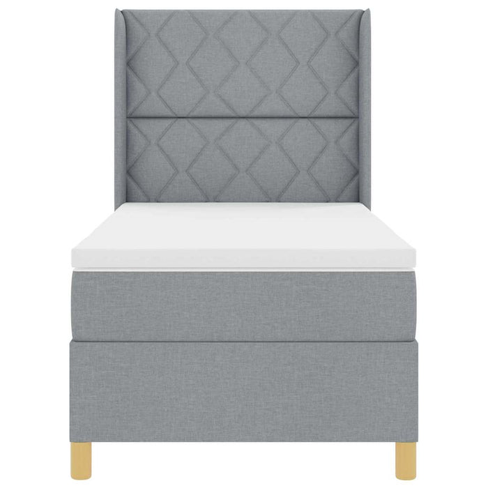 Pat cu arcuri cu benzi LED Gri deschis 90 x 200 cm țesătură WALTI