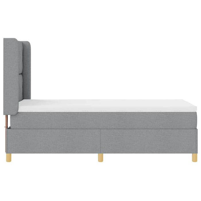 Pat cu arcuri cu benzi LED Gri deschis 90 x 200 cm țesătură WALTI